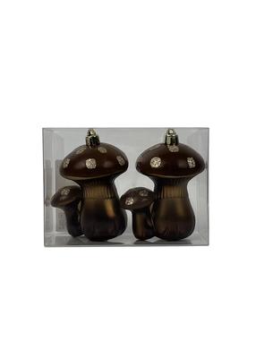Eglutės žaisliukas Christmas Touch, ruda sp., 9 cm, plastikas, 2 vnt.