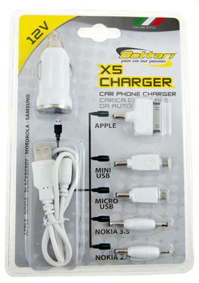 Auto telefona lādētājs Bottari X5 Assorted, Micro USB/Mini USB/USB/Apple 30-pin, (krāsa/dizains tiek izvēlēts nejauši)