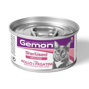 Kassi märgtoit Gemon Mousse Sterilised, kanaliha/maks, 0.085 kg