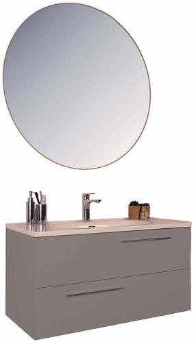 Vonios lentynų komplektas su veidrodžiu Kalune Design Serenity, pilka sp., 45 cm x 100 cm x 52.5 cm