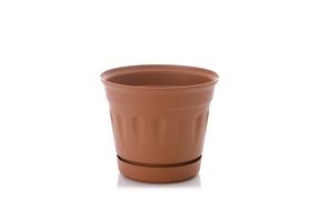 Puķu pods Uniplastex Primavera UDP17, plastmasa, Ø 17 cm, brūna krās.