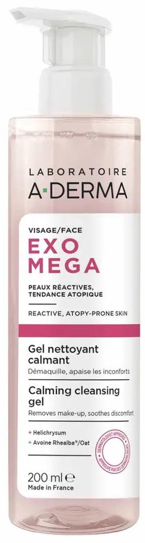 Valomoji veido želė A-Derma Exomega Calming, 200 ml