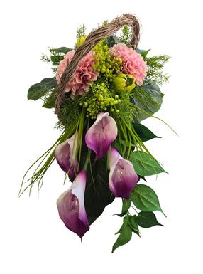 Dirbtinių gėlių puokštė kapams N114, įvairių spalvų/(spalva/dizainas parenkami atsitiktine tvarka), 60 cm x 100 cm