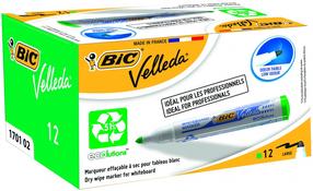 Valge tahvli marker Bic Velleda 701023, 1 - 5 mm, roheline v., 12 tk