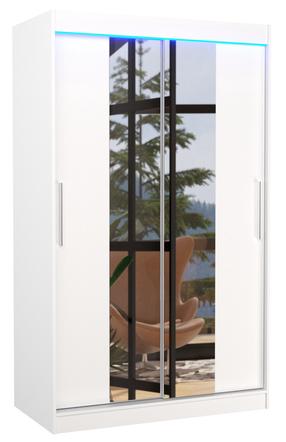 Skapis ADRK Santos LED, balta krās., 58 cm x 120 cm x 200 cm, ar spoguli