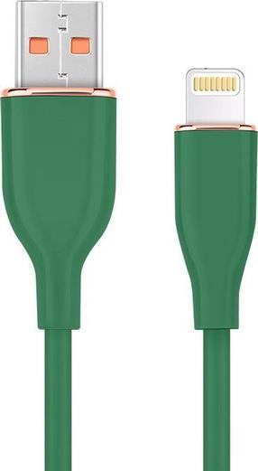 Vads Gembird Premium silicon USB Type-A Vīrietis, Lightning Vīrietis, 1.5 m, zaļa krās.