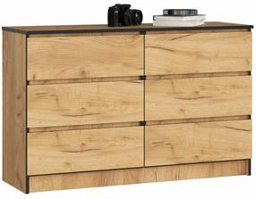 Komoda Akord Furniture Factory K120, craft oak sp., 77 cm x 120 cm x 40 cm
