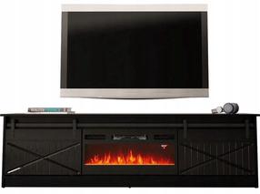 TV staliukas Cama Meble RTV Granero, juoda sp., 35 cm x 200 cm x 56.7 cm