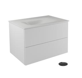 Vannas istabas skapis ar izlietni Besco Akya Classic, balta krās./melna krās., 52.5 cm x 66 cm x 50.7 cm