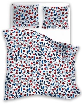 Patalynės užvalkalų komplektas Mariall PEQ-006, mėlyna sp./balta sp./raudona sp., 70 x 90 cm, 140 x 200 cm