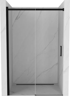 Dušo durys Mexen Omega, 160 cm x 190 cm, juoda sp./grūdintas