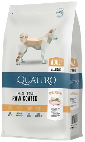 Сухой корм для собак Quattro Adult All Breed, курица, 12 кг