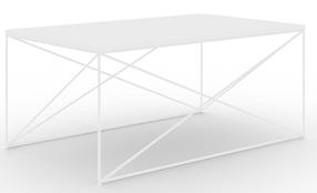 Kavos staliukas ADRK Dante, skaidri sp./balta sp., 60 cm x 100 cm x 43 cm