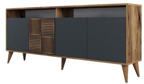 Kumode Kalune Design Milan 845HCT5315, antracīta krās./valriekstu krās., 78.6 cm x 35 cm x 180 cm