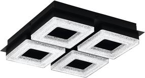 Šviestuvas lubų Eglo Fradelo 1 99326, LED, 3000 °K, 4 x 3.5 W, skaidri sp. / juoda sp.