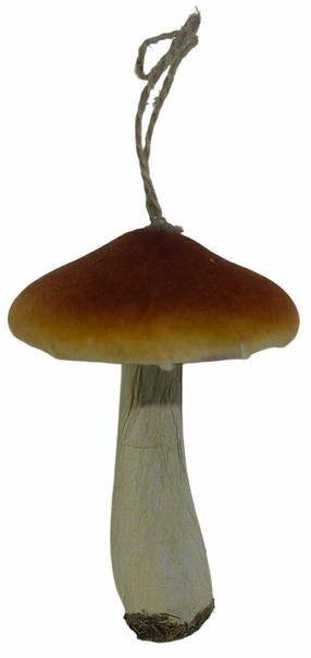 Eglutės žaisliukas Christmas Touch Mushroom, ruda sp., 13 cm, poliesteris/putų polietilenas