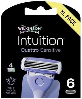 Keičiamos skustuvo galvutės Wilkinson Sword Intuition Quattro Sensitive, 6 vnt