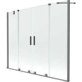 Vannas siena Mexen Velar Duo, 190 cm x 150 cm, grafīta krās./caurspīdīgs