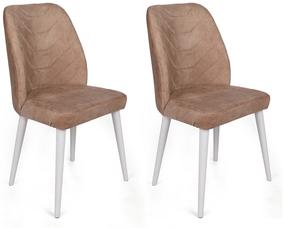 Kėdžių rinkinys Kalune Design Dallas 583 V2 974NMB1663, matinė, balta sp./šviesiai ruda sp., 49 cm x 50 cm x 90 cm, 2 vnt.