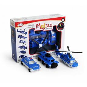 Набор игрушечных автомобилей Malik MalBlo Magnetic Police Vehicles 9839362, синий цв.