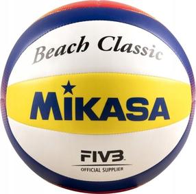 Tinklinio kamuolys Mikasa Beach Classic BV1.550C, mėlyna sp./balta sp./geltona sp.
