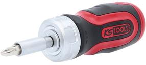 Отвертка с трещоткой и насадками KS Tools, перекрестный, 11.3 см, 7 шт.