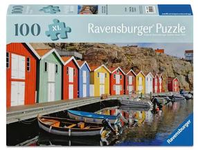 Dėlionė Ravensburger Colorful Houses Of Sweden, 21.8 cm x 29.5 cm, 100 vnt., įvairių spalvų