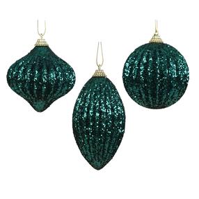 Eglītes rotājums Decoris Emerald Glitter, zila krās., polipropilēns (pp)