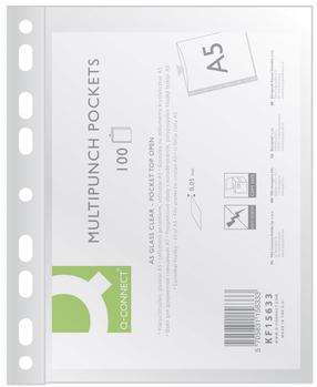 Файлы-вкладыши Q-Connect 11KF15633, 21 см x 14.8 см, A5, 100 шт. Прозрачный цв.