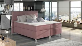 Кровать двухместная Amadeo Mat Velvet 63, 180 x 200 cm, розовый цв., с матрасом, с решеткой