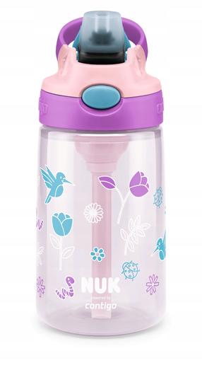 Krūzīte ar snīpi Nuk Contigo Easy Straw, 420 ml, 6+ mēn., plastmasa, rozā krās.