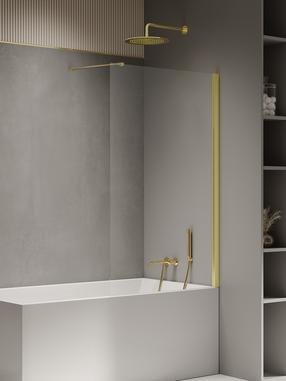 Vonios sienelė Magnifity Fonta, 90 cm x 140 cm, skaidri sp./metalinė juoda sp./skaidrus