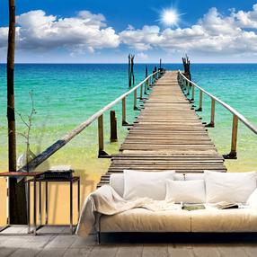 Fototapeet Artgeist Beach, sun, bridge MNEW011251SAM, 105 cm x 147 cm