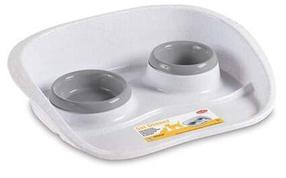 Bļoda dzīvniekam Stefanplast Set Dinner, 0.6 l, 46 cm x 35 cm x 11 cm, pelēka krās.