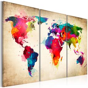 Репродукция Artgeist Rainbow Continents, 90 см x 60 см