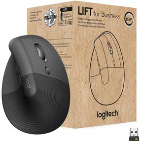 Belaidė kompiuterinė pelė Logitech Logi Lift For Business, bluetooth, pilka sp.
