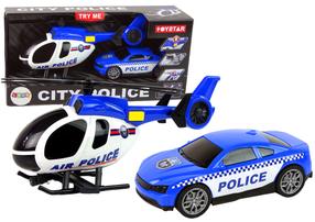  Žaislinių transporto priemonių rinkinys Toystar City Police, mėlyna sp./balta sp.