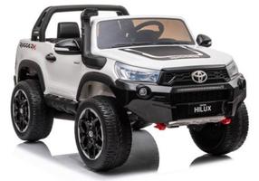 Bērnu elektroauto Toyota Hilux Double, balta krās.