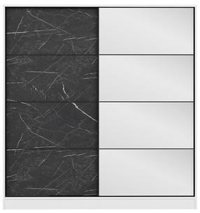 Riidekapp Kalune Design Kale 3968, valge v./must v., 52 cm x 180 cm x 210 cm, peegliga