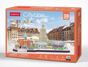 3D пазл Cubicfun Cityline Warsaw 306-20271, 18.1 см x 53 см, 126 шт., многоцветный