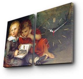 Pulkstenis - bilde Wallity Canvas 2P3040CS-133, sarkana krās./pelēka krās., 40 cm x 30 cm