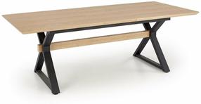 Valgomojo stalas išskleidžiamas Henry, ruda sp./juoda sp., 180 - 300 cm x 100 cm x 75 cm