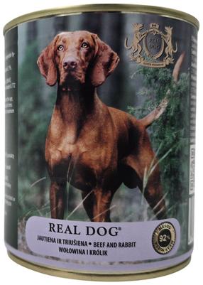 Šlapias šunų maistas Real Dog Super Premium Adult, jautiena/triušiena, 0.8 kg