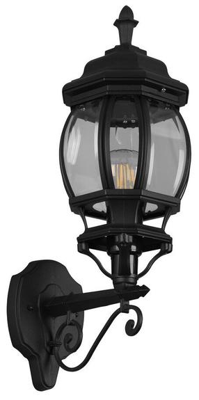 Āra sienas lampa Trio Elvo, 60W, E27, IP23, melna krās., 18 cm x 49.5 cm