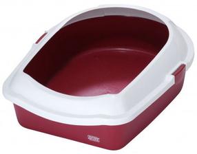Kačių tualetas su rėmu Europet Bernina Eco M, balta sp./raudona sp., atviras, 56 cm x 43 cm x 14 cm