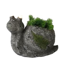Dekoratīvais puķu pods "Gliemezis" 07HY0556-34, 34 cm x 17.5 cm x 26 cm, pelēka krās.