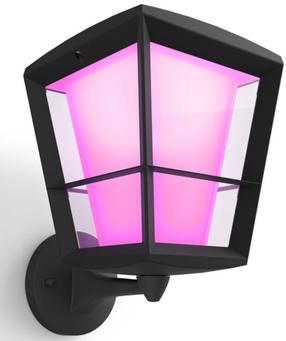 Sieninis lauko šviestuvas Philips Hue Econic, 15W, LED, IP44, juoda sp., 24.4 cm x 30.1 cm