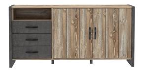 Komoda Forte Note NTEK331-C473, ruda sp./pilka sp., 93 cm x 190 cm x 43 cm
