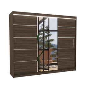 Spinta ADRK Salto, šokolado sp., 58 cm x 250 cm x 215 cm, su veidrodžiu