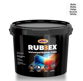Akriliniai gumos pagrindo dažai Rubbex, balta sp., 3.5 kg